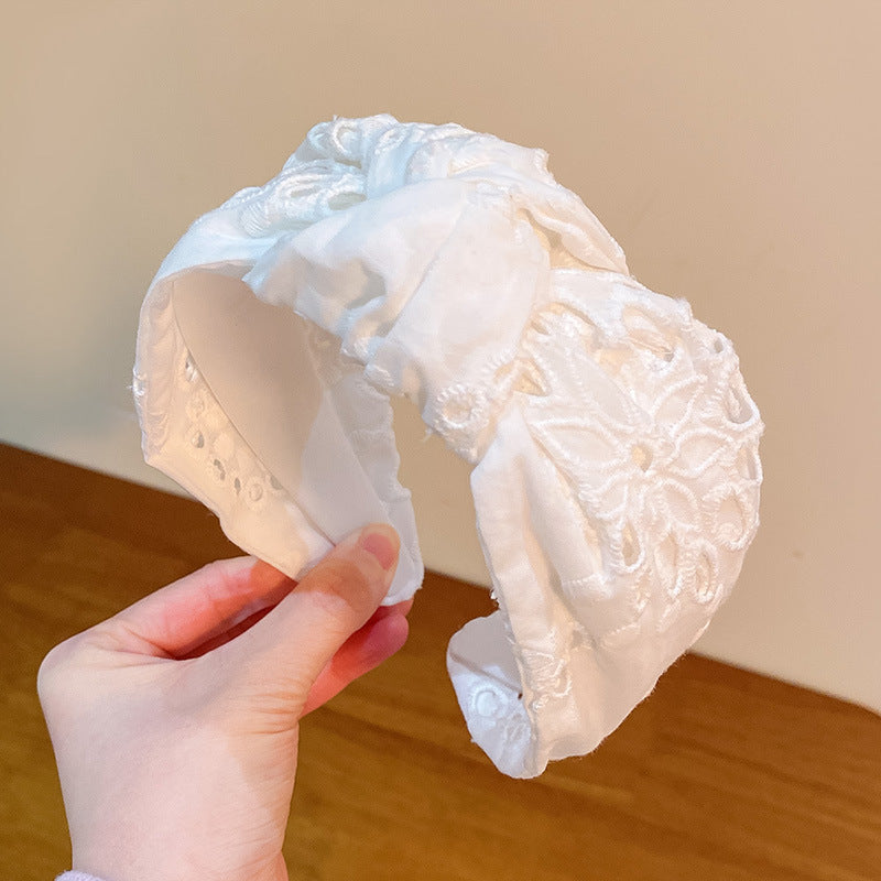 Wholesale Vintage Twist Embroidered  Polyester Headband